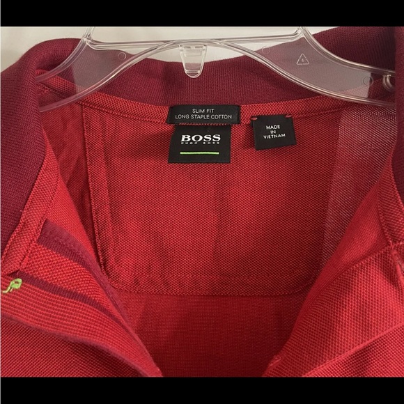 NWOT’S Hugo Boss Slim Fit Polo Shirt With Branded Bracket Men’s Size Medium - Picture 5 of 5